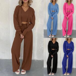 Women's 3 Piece Outfits Matching Sets Women Ribbed